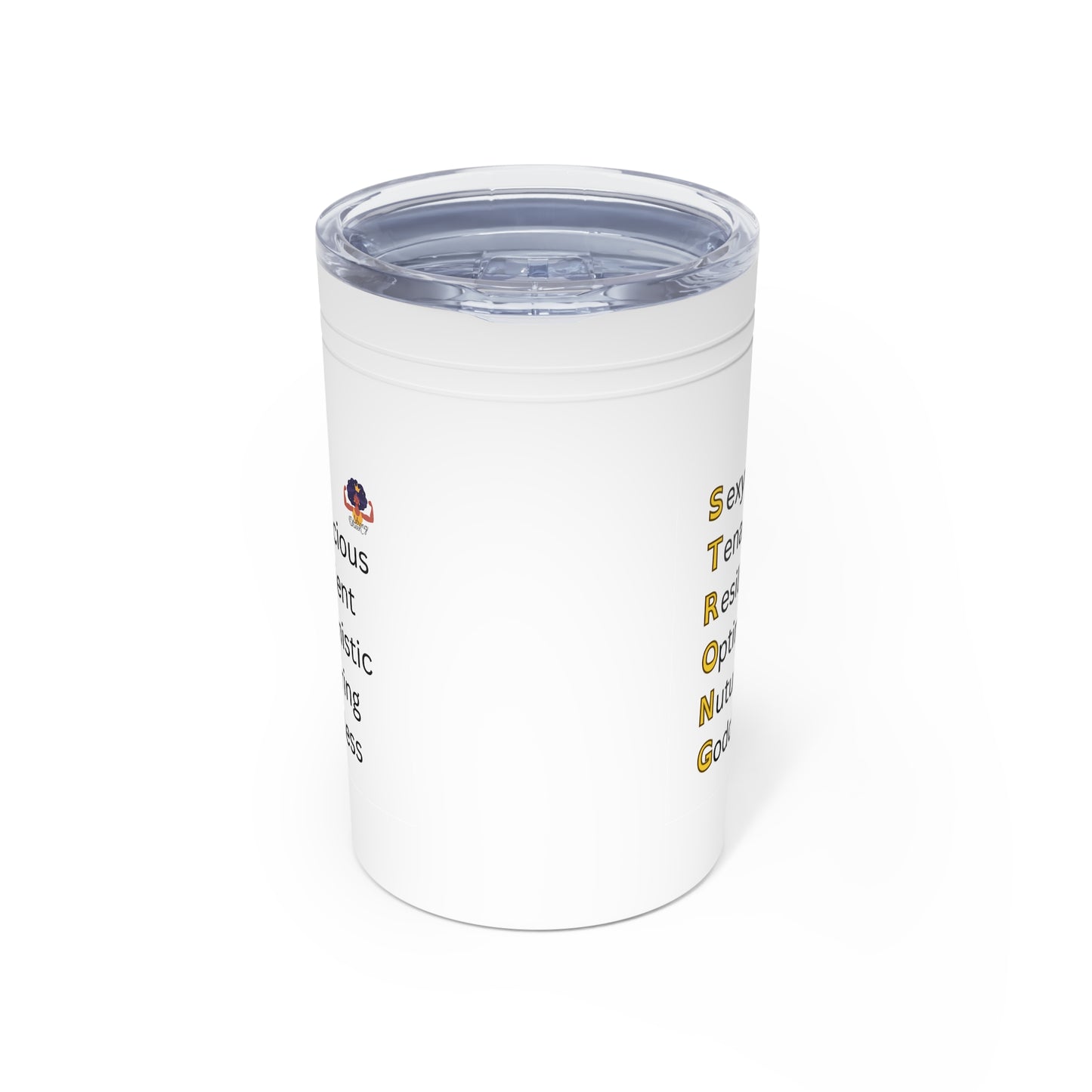 Crown & Chill: Afro Strong Queen Vacuum Insulated Tumbler (11 oz )