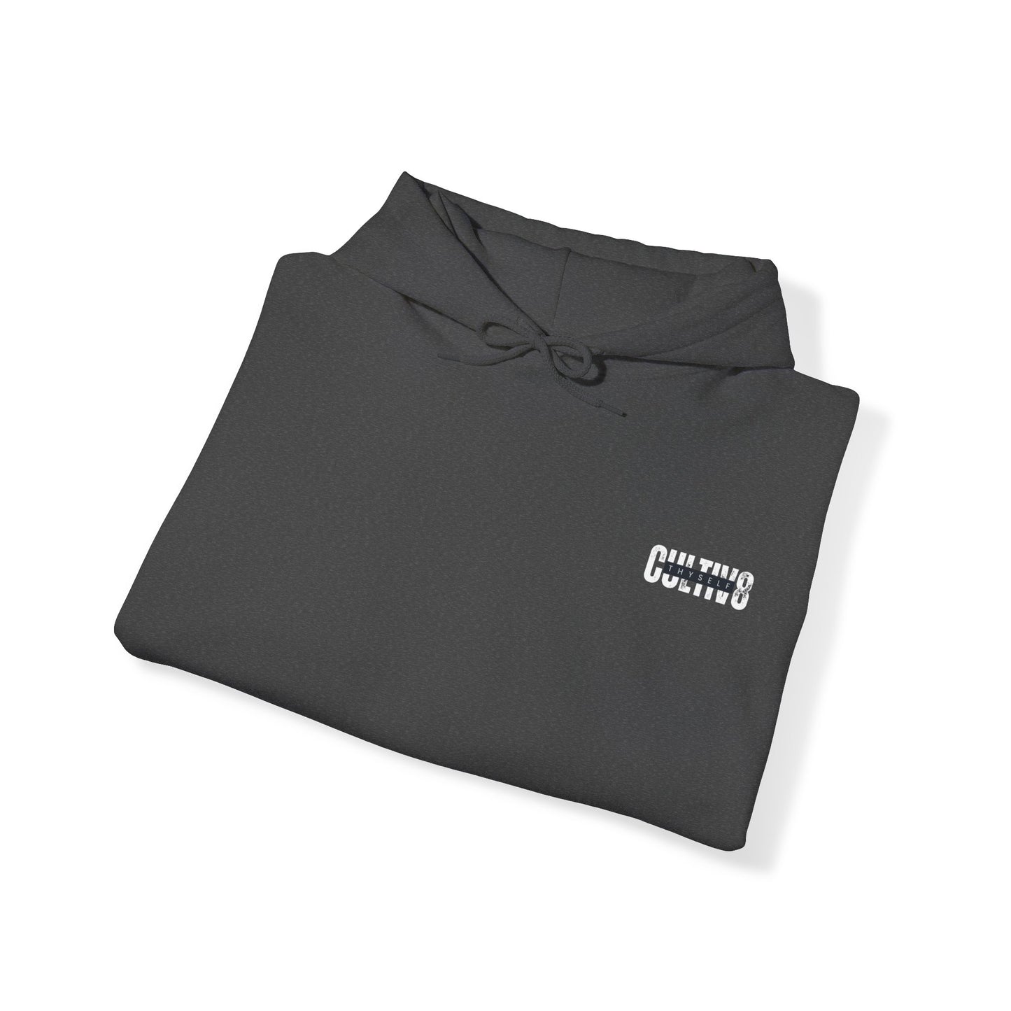 "Bold Statement, Cozy Comfort: Cultiv8 Thyself Unisex Hoodie for Empowered Living" in Graphic Black & White