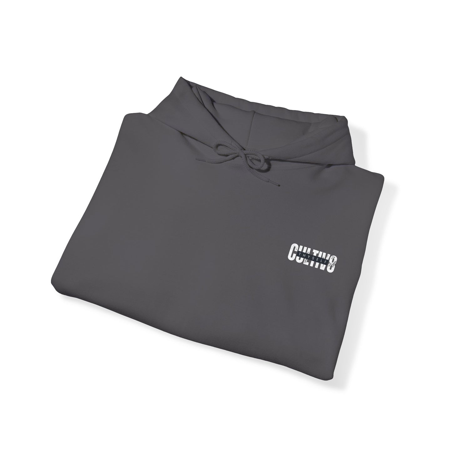"Bold Statement, Cozy Comfort: Cultiv8 Thyself Unisex Hoodie for Empowered Living" in Graphic Black & White
