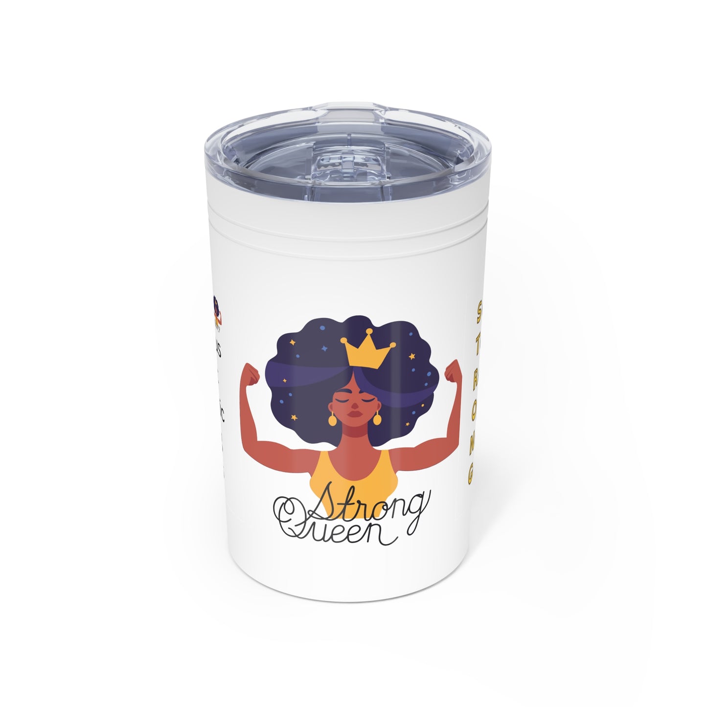 Crown & Chill: Afro Strong Queen Vacuum Insulated Tumbler (11 oz )