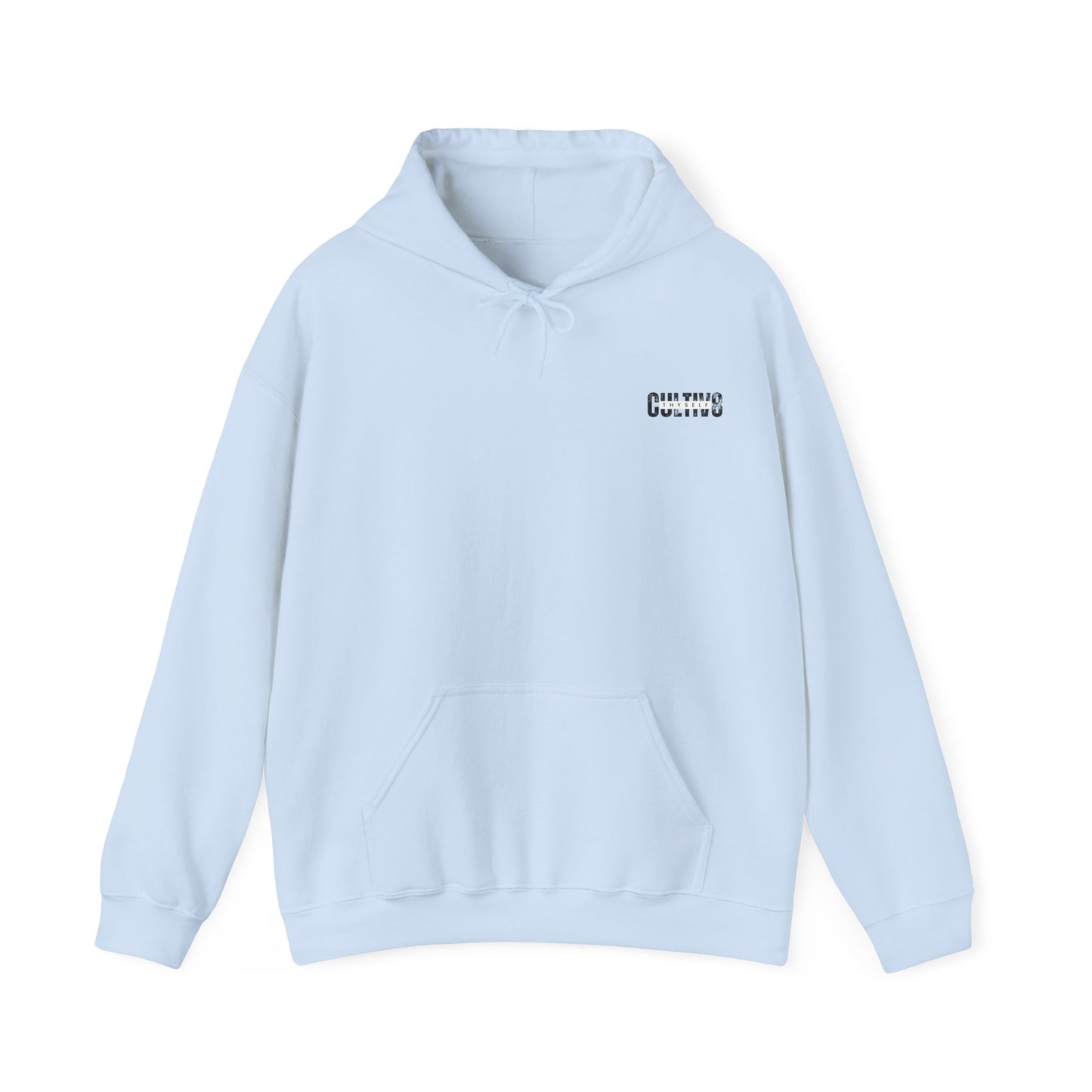 "Bold Statement, Cozy Comfort: Cultiv8 Thyself Unisex Hoodie for Empowered Living" in Graphic Black & White