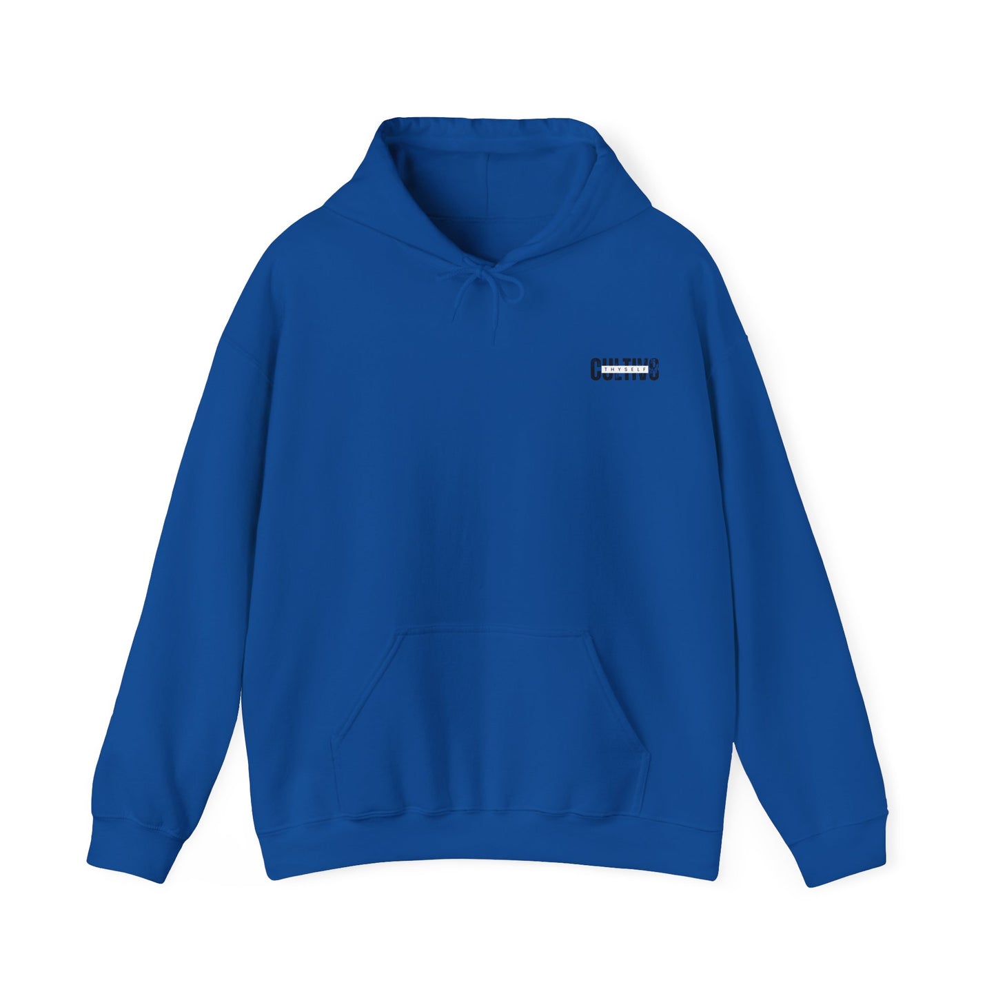 "Bold Statement, Cozy Comfort: Cultiv8 Thyself Unisex Hoodie for Empowered Living" in Graphic Black & White