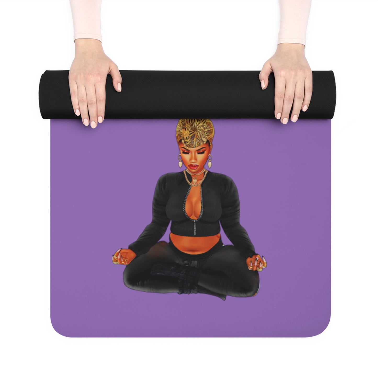 Copy of Copy B_of Personalize Yoga Mat: "Let's Get it Om!" Celestial Colorful Mandala Yoga Mat (A)