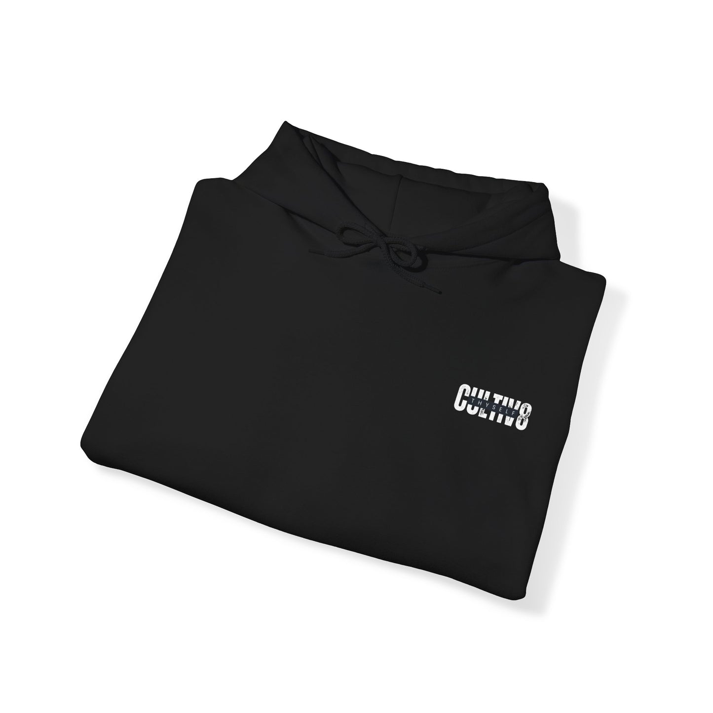 "Bold Statement, Cozy Comfort: Cultiv8 Thyself Unisex Hoodie for Empowered Living" in Graphic Black & White
